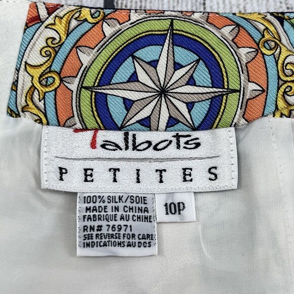 Talbots Silk Wrap Skirt Nautical Printed Size 10P‎ - Picture 3 of 9